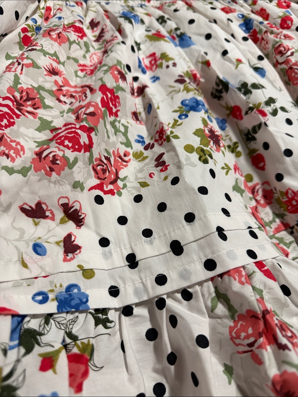 Anthropologie Somerset White Floral & Black Polka Dot Strapless Dress Sz L NWT - Picture 4 of 8